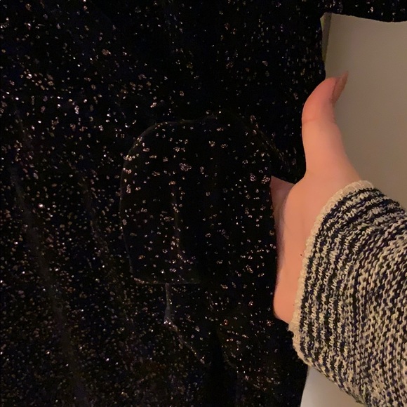 ASOS glitter black velvet puff sleeve dress 🖤✨ - Picture 6 of 6